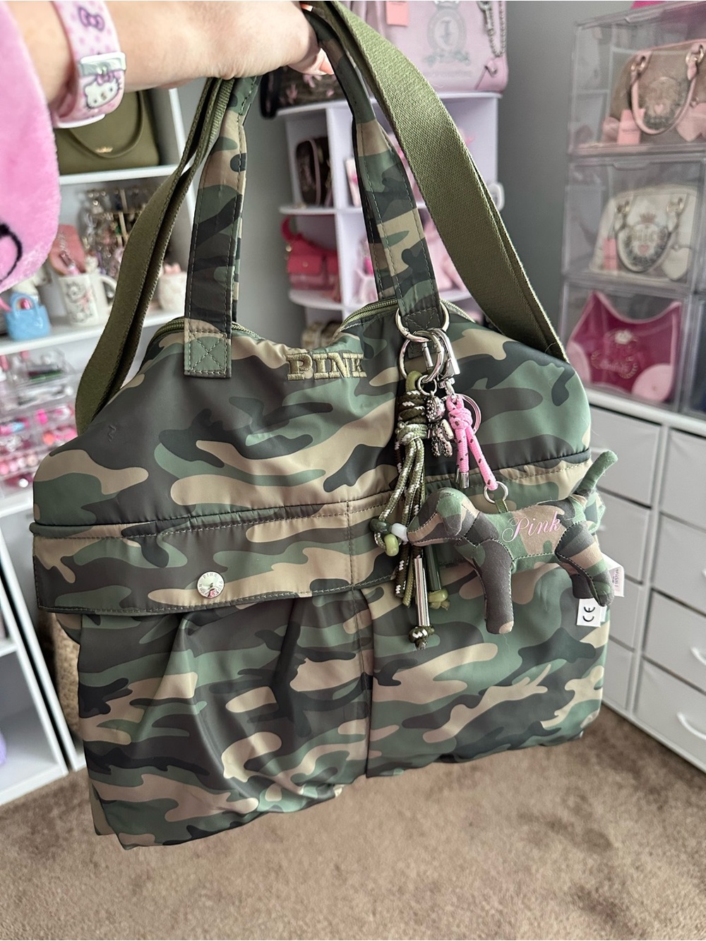 Victoria's Secret PINK Brand CAMO Nylon Cargo Shoulder /Crossbody/ Tote Bag